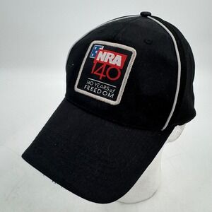 NRA 140 Years of Freedom‎ Hat Cap Black Adjustable Hit Wear Embroidered